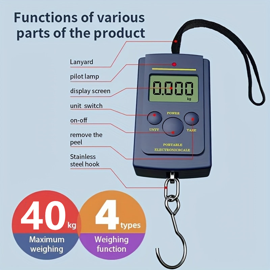 Travel Accessories Useful - 40kg Multifunctional Mini Electronic Digital Portable
