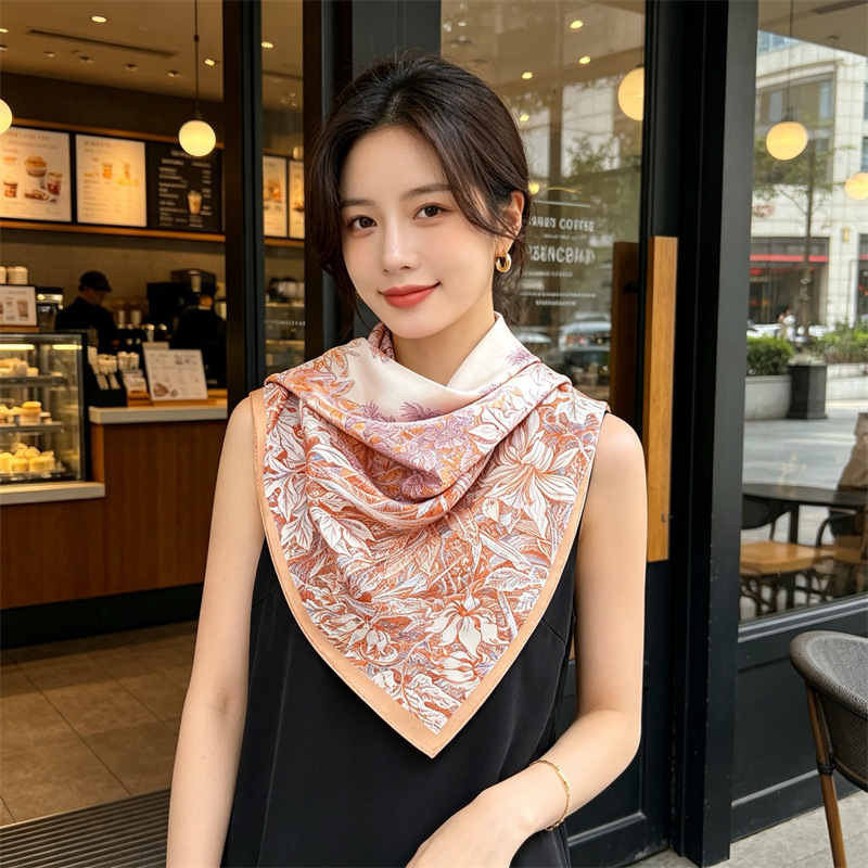 Travel Accessories For Women - Soft Silk Scarf Women Square Bandanas