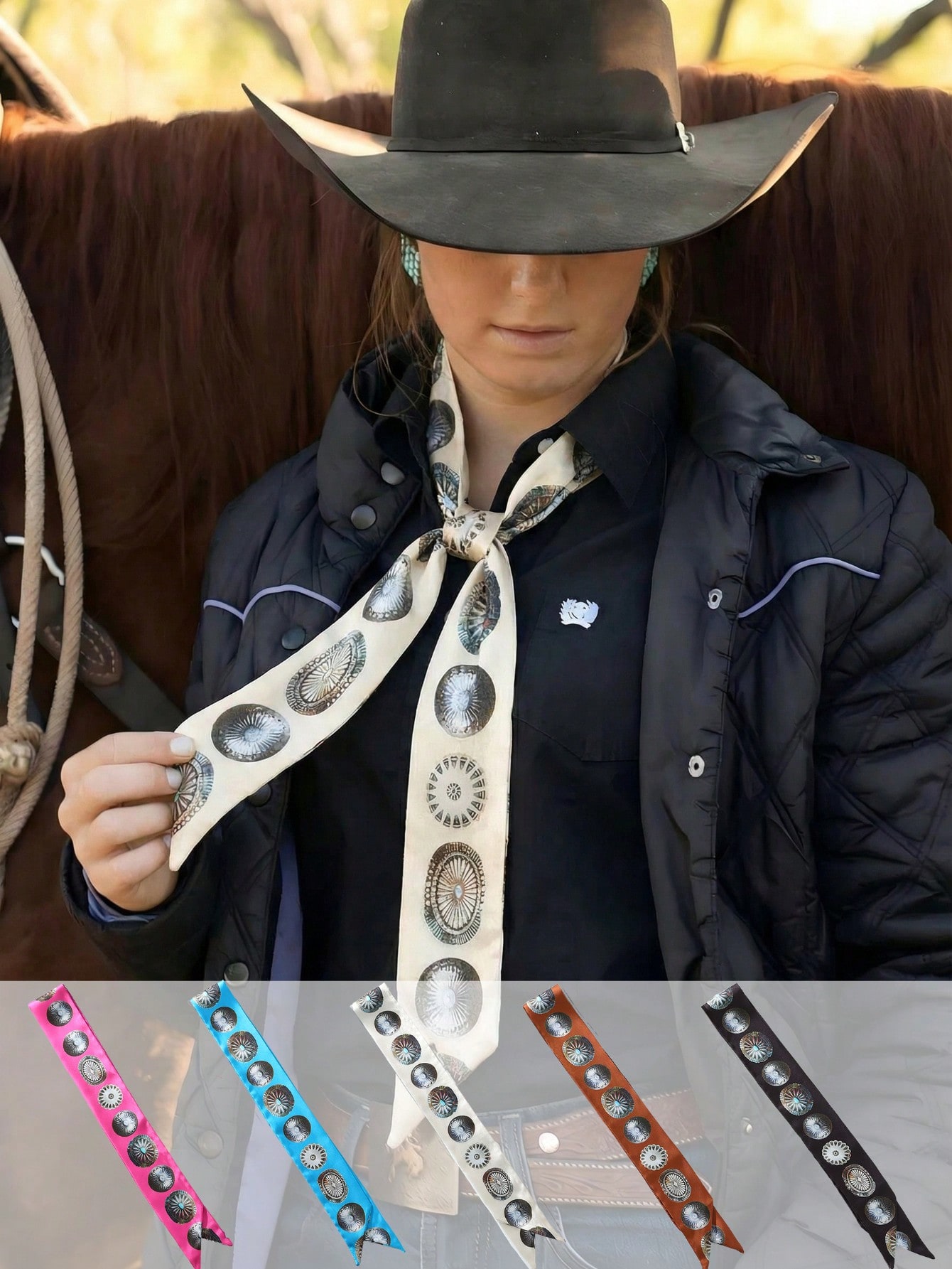 1pc Western Style Cowgirl Scar - Travel Accessories For Women recension och pris