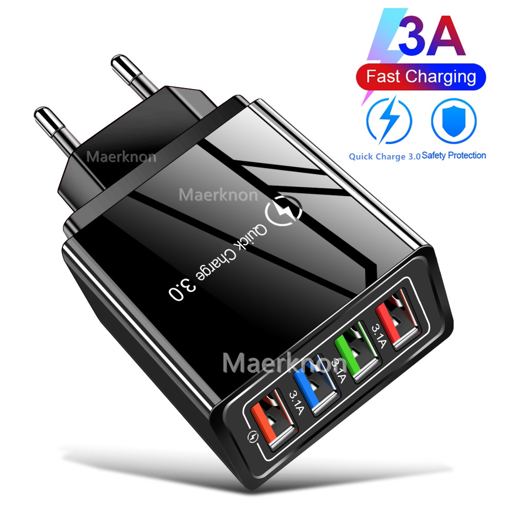 4 USB Fast Charging Head EU/US - Travel Accessories Iphone recension och pris