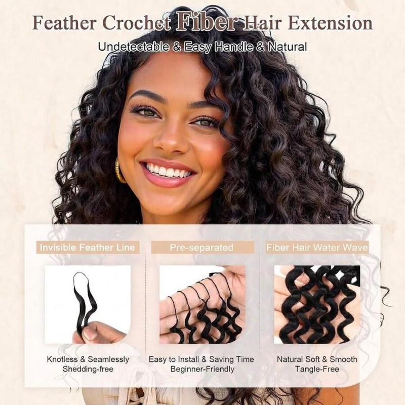 Water Wave Synthetic Feather C - Travel Accessories For Women recension och pris